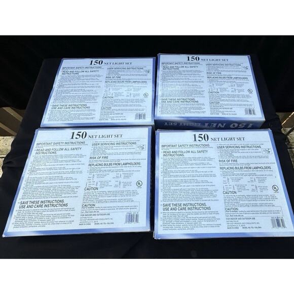 4 New Vtg Boxes Best Value 150 ct. Net Light Sets Clear Indoor/Outdoor 6X4Feet - Picture 6 of 7
